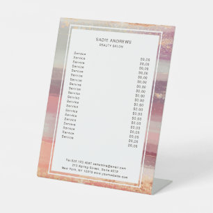 Modern Abstract Price List Pedestal Sign