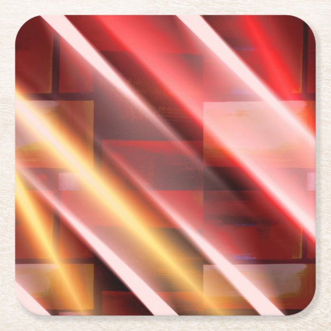Modern Abstract Print Art Decor Digital Art Square Paper Coaster (Front)
