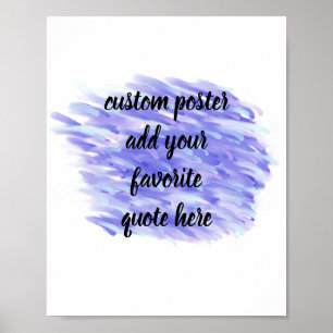 modern abstract purple and blue add your quote poster