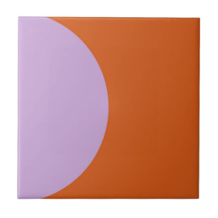 Modern Abstract Purple and Orange Geometric Circle Tile