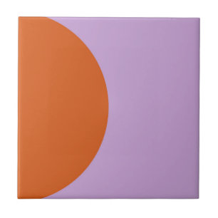 Modern Abstract Purple and Orange Geometric Circle Tile