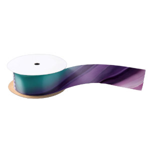 Modern Abstract-Purple and Teal- Satin Ribbon