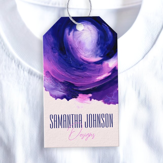 Modern Abstract Purple Clothing Business Hang Tag (Creator Uploaded)