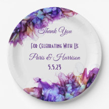 Modern Abstract Purple Haze Alcohol Ink  Wedding 