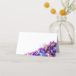 Modern Abstract Purple Haze Alcohol Ink  Wedding Place Card