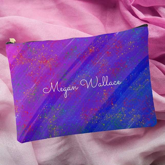 Modern Abstract Purple Pattern Accessory Pouch (Creator Uploaded)