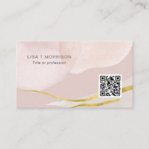 Modern abstract qr code networking, watercolor bus business card