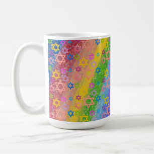 Modern Abstract Rainbow Star of David Coffee Mug