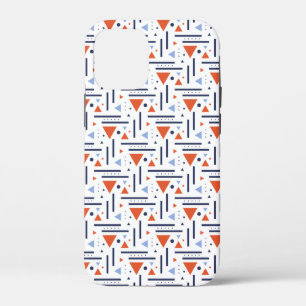 Modern Abstract Red and Blue Geometric Pattern iPhone 12 Mini Case
