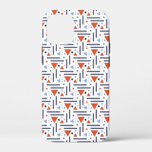 Modern Abstract Red and Blue Geometric Pattern Case-Mate iPhone Case (Back)