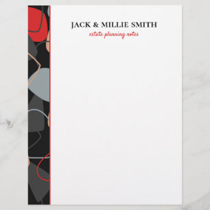 Modern Abstract Red, Grey and Black Important Lett Custom Letterhead