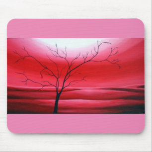 Modern Abstract Red Sky Tree Template Elegant Mouse Mat