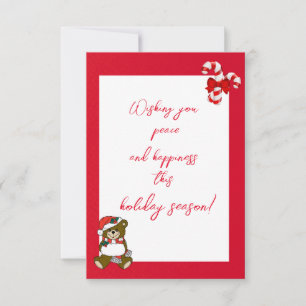 Modern Abstract Red-white Christmas Card
