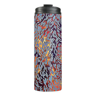 Modern Abstract Red Yellow Black Thermal Tumbler