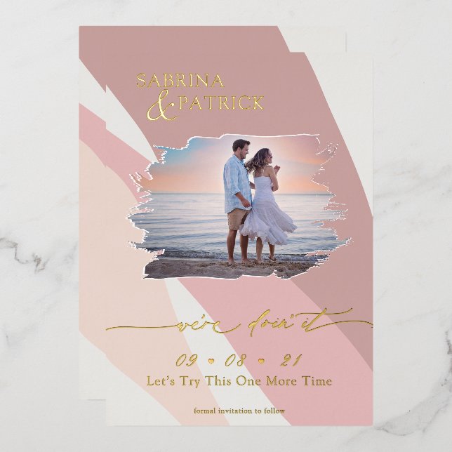 Modern Abstract Rose Blush Photo (Front/Back)