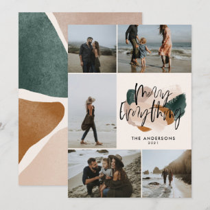 Modern abstract rust 5 photo Christmas holiday Ann Invitation