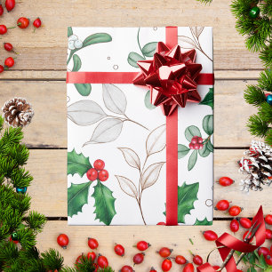 Modern Abstract Scandinavian Botanical Christmas Wrapping Paper