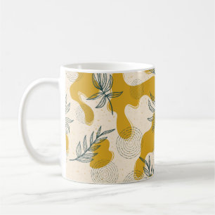 Modern abstract seamless pattern with hand drawn t coffee mug