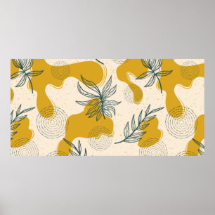 Modern abstract seamless pattern with hand drawn t poster