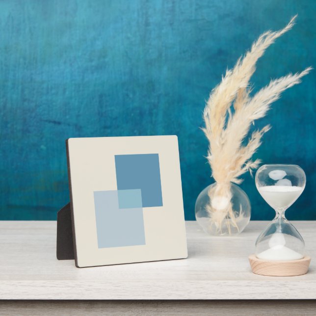 Modern Abstract Shades of Blue, Minimalist Design Plaque (Insitu)