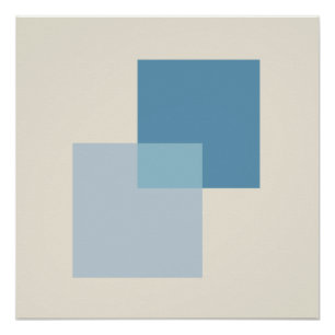 Modern Abstract Shades of Blue, Minimalist Design  Poster