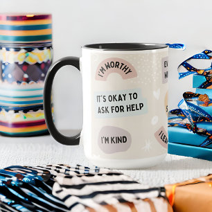 Modern Abstract Shapes Affirmations Wraparound Mug