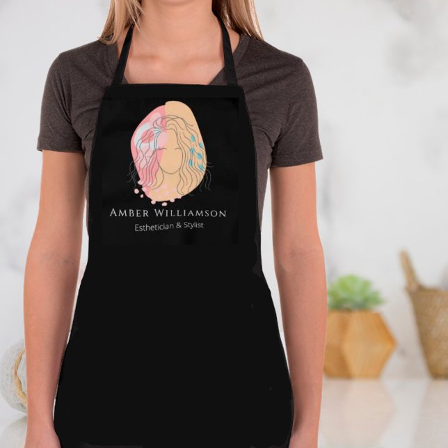 Modern Abstract Shapes Boho Orange Pink Woman Chic Apron (Creator Uploaded)