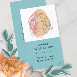 Modern Abstract Shapes Boho Orange Pink Woman Chic Business Card