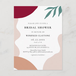 Modern abstract shapes Bridal shower invitation Postcard