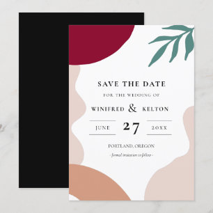 Modern abstract shapes contemporary Save the date Invitation
