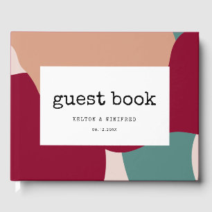 Modern abstract shapes contemporary wedding guest book