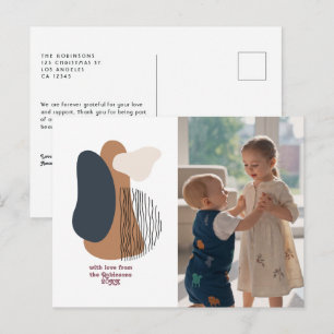 Modern Abstract Shapes Holiday Photo Postcard