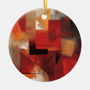 Modern Abstract Shapes Painting Colourful Art Ceramic Tree Decoration