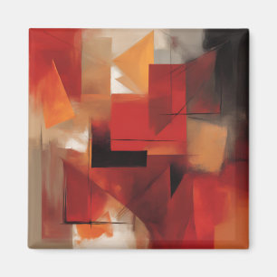 Modern Abstract Shapes Painting Colourful Art Magnet
