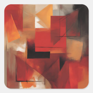 Modern Abstract Shapes Painting Colourful Art Square Sticker