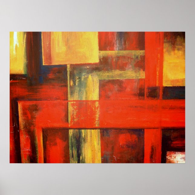 Modern Abstract Shapes Painting Poster Print (Front)