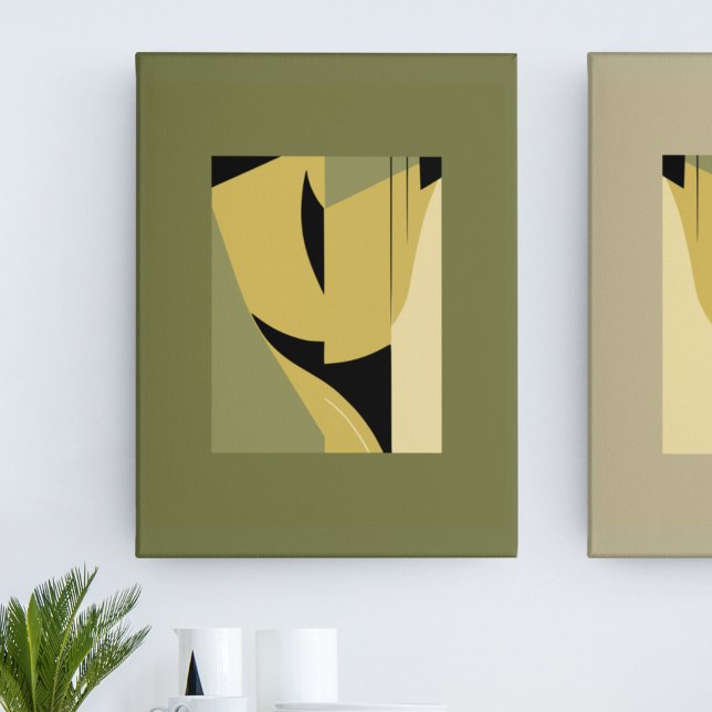 Modern Abstract Shapes Pair in Earthy Tones II Poster (Creator Uploaded)