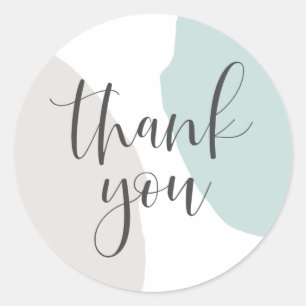 Modern Abstract Shapes Thank You Classic Round Sticker
