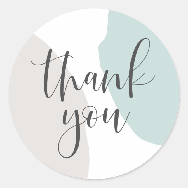 Modern Abstract Shapes Thank You Classic Round Sticker (Front)
