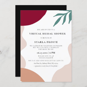 Modern abstract shapes Virtual Bridal shower Invitation