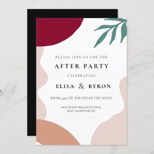 Modern abstract shapes wedding after party invitation
