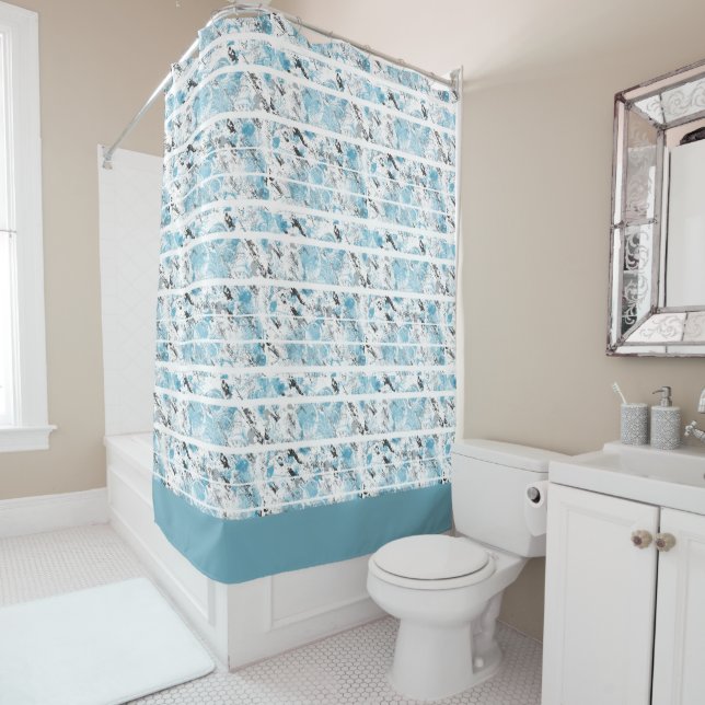 Modern Abstract Shower Curtain (In Situ)