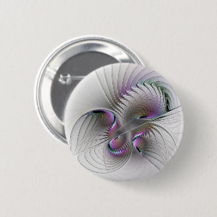 Modern Abstract Shy Fantasy Figure Fractal Art 6 Cm Round Badge