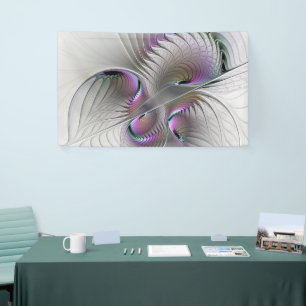 Modern Abstract Shy Fantasy Figure Fractal Art Banner