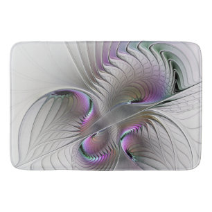 Modern Abstract Shy Fantasy Figure Fractal Art Bath Mat