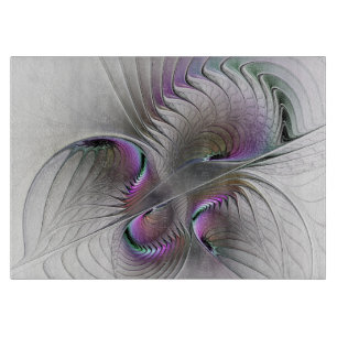 Modern Abstract Shy Fantasy Figure Fractal Art Cutting Board