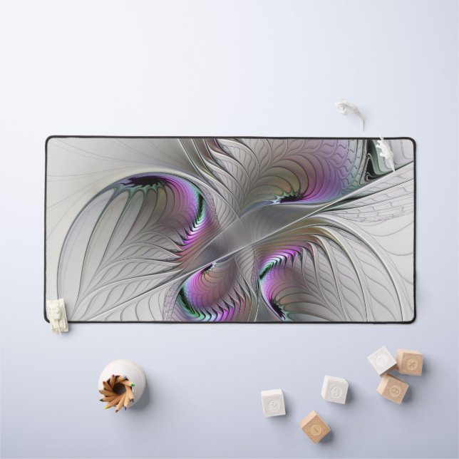 Modern Abstract Shy Fantasy Figure Fractal Art Desk Mat (Kids Table)