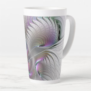 Modern Abstract Shy Fantasy Figure Fractal Art Latte Mug