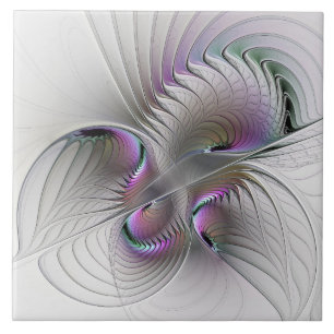 Modern Abstract Shy Fantasy Figure Fractal Art Tile