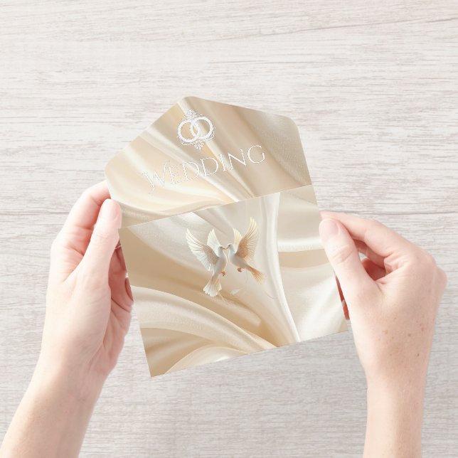 Modern Abstract Silk Wedding Invitation (Opening)